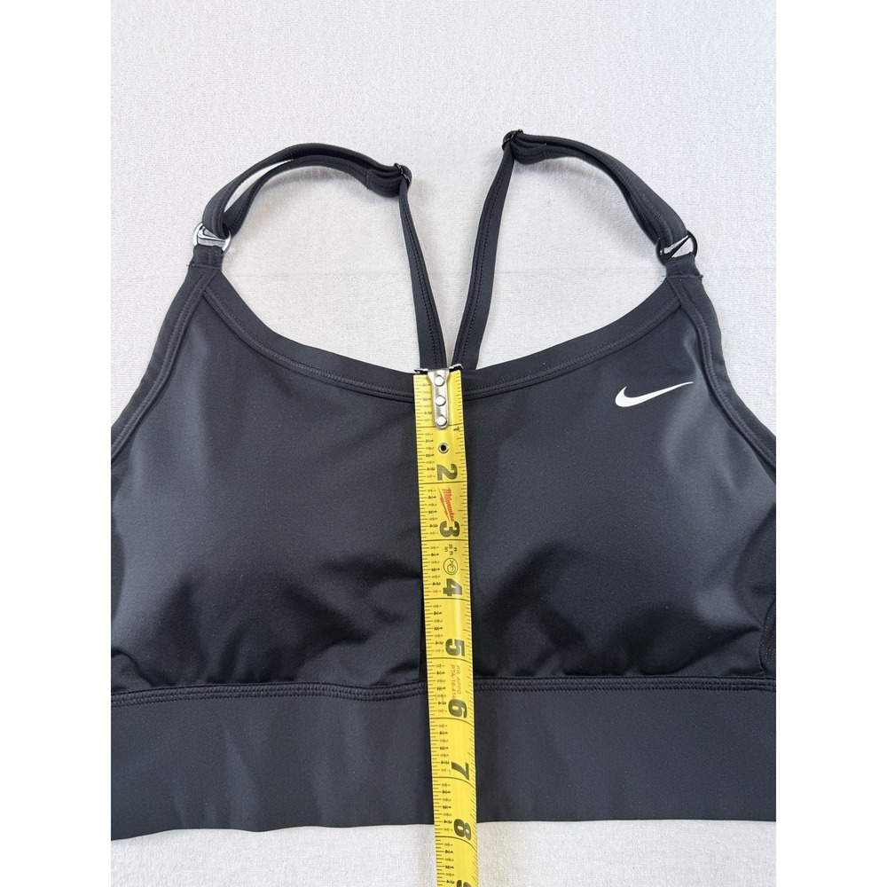 Nike Womens Size L Indy Racerback Light Support Sports Bra Solid Black - Picture 5 of 10